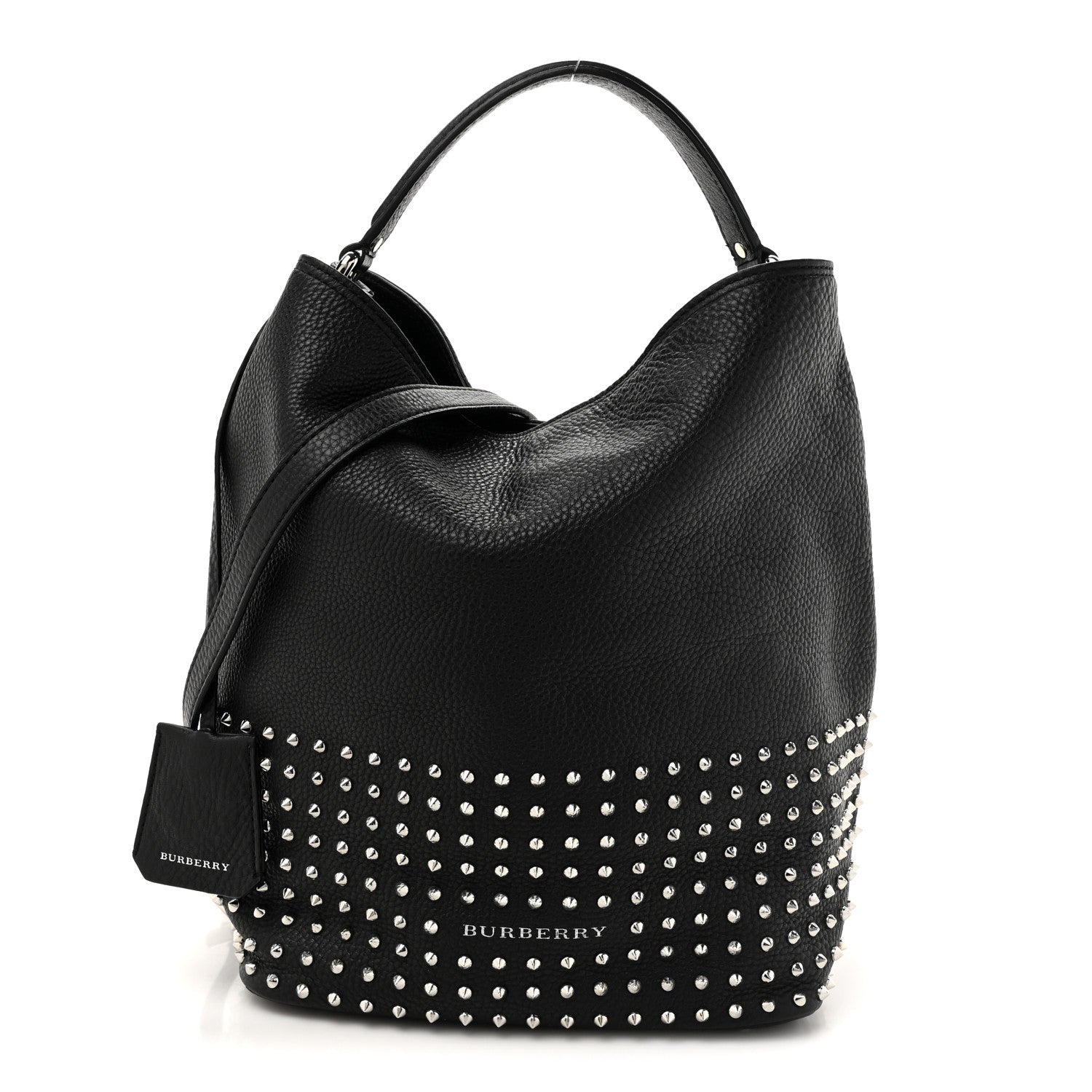 Burberry Calfskin Studded Medium Susanna Hobo Black 1 of 9