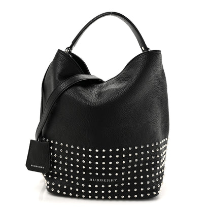 Burberry Calfskin Studded Medium Susanna Hobo Black 1 of 9