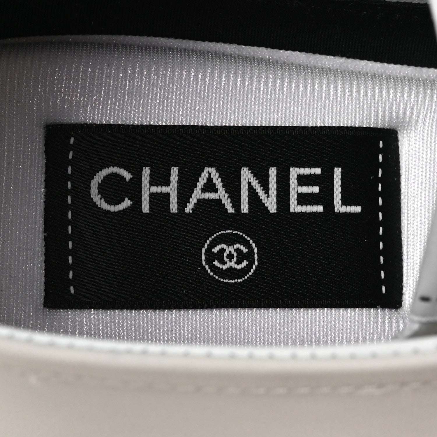 Chanel Calfskin Embossed Suede Sneakers 39.5 White Black 9 of 10