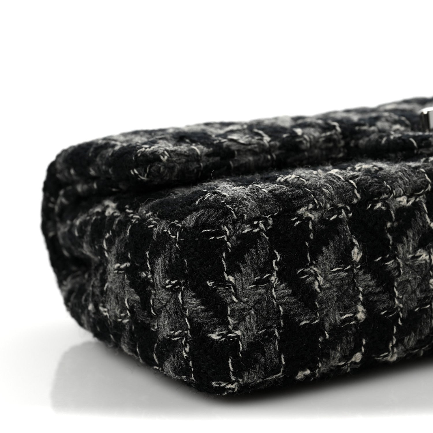 Chanel Tweed Medium Double Flap Black Grey 7 of 8