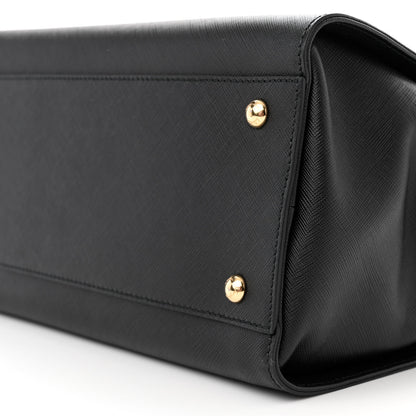 Salvatore Ferragamo Hammered Calfskin Briana Tote Black 9 of 9