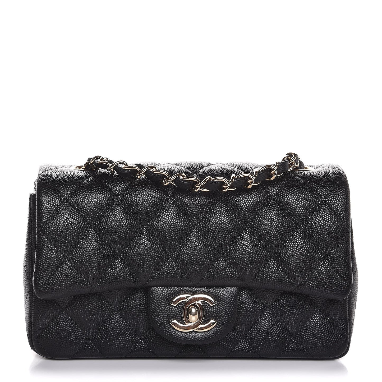 Caviar Quilted Mini Rectangular Flap Black
