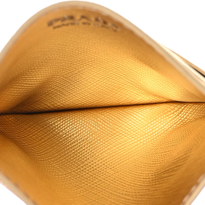 Prada Metallic Saffiano Triangle Card Holder Platino 5 of 9