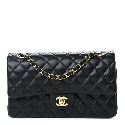 Chanel Lambskin Quilted Medium Double Flap Black 1 of 8