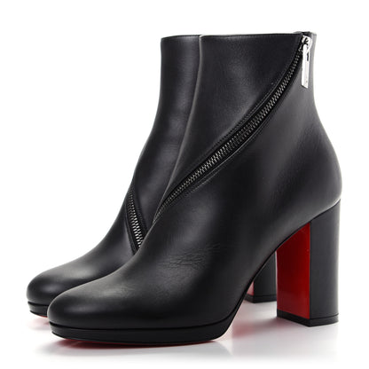 Christian Louboutin Calfskin Birgitta 100 Zip Around Ankle Bootie 37 Black 3 of 10