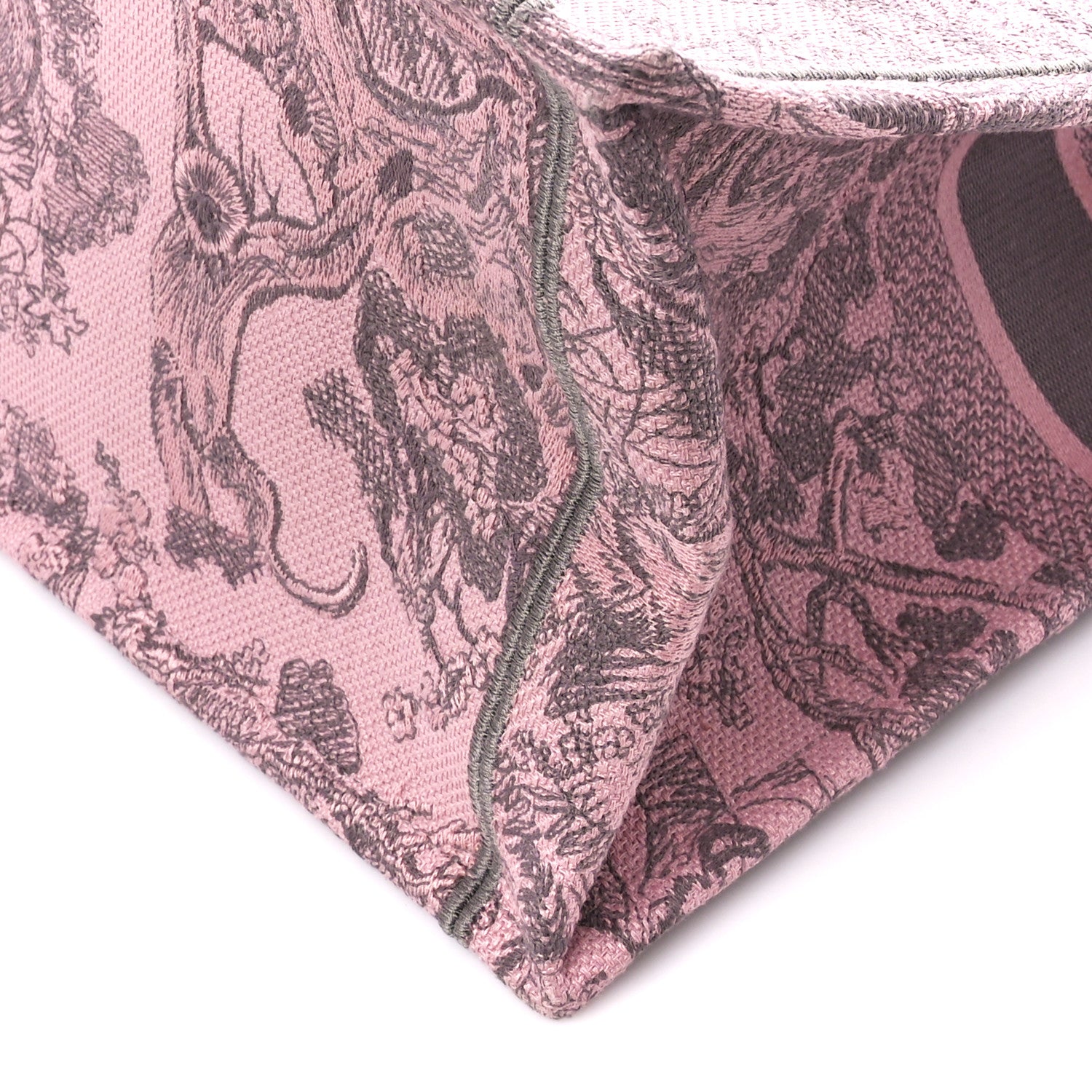 Christian Dior Canvas Embroidered Large Dioriviera Toile De Jouy Book Tote Pink 10 of 17