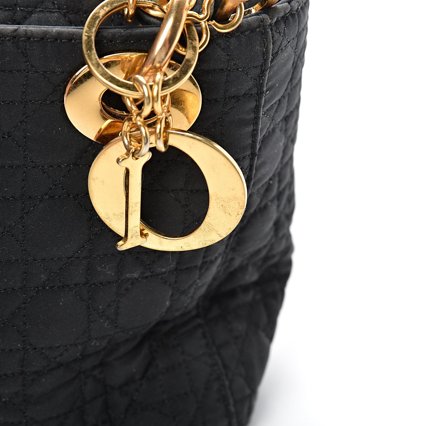 Nylon Cannage Mini Lady Dior Black