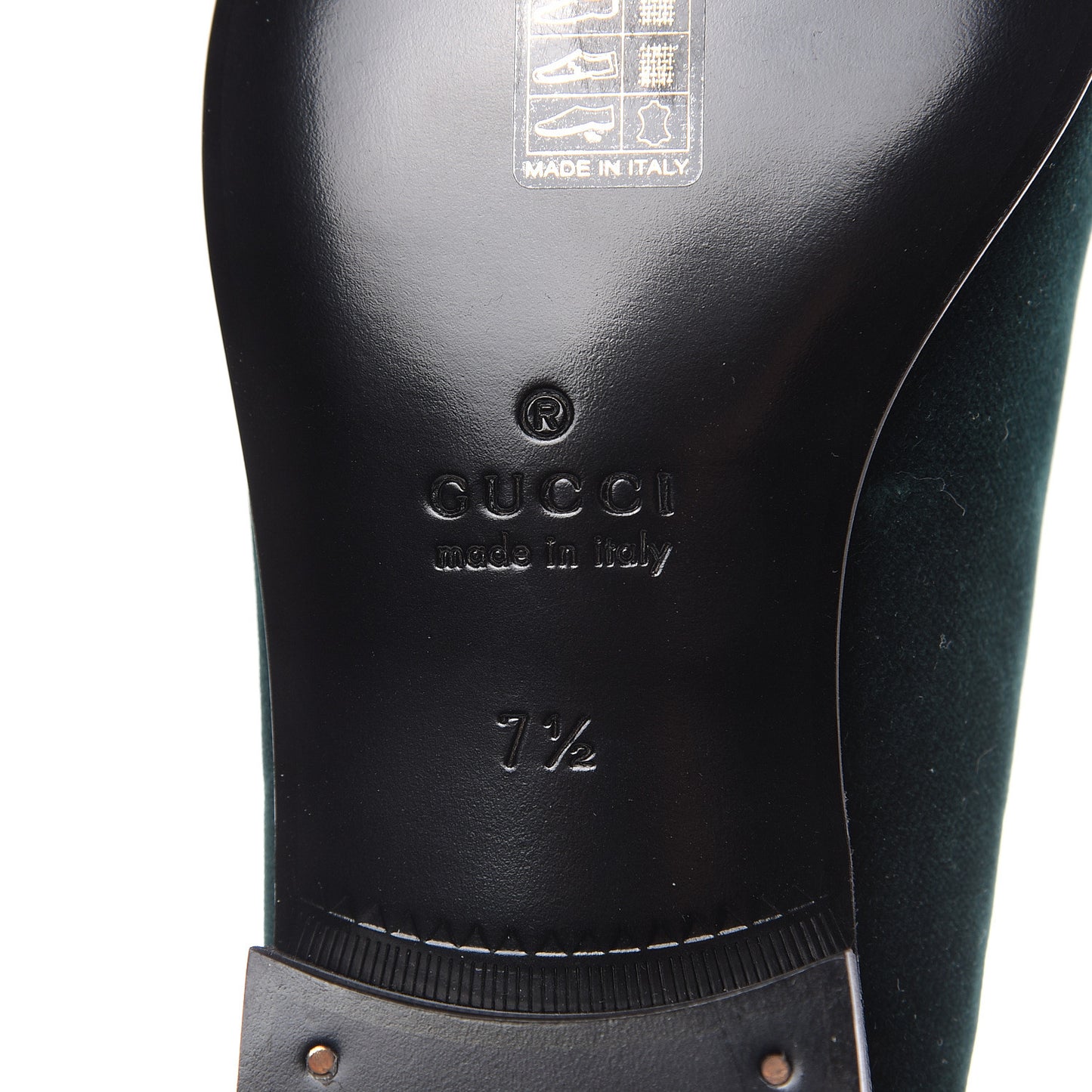 Velvet Crest Embroidered Mens Loafers 7.5 Green