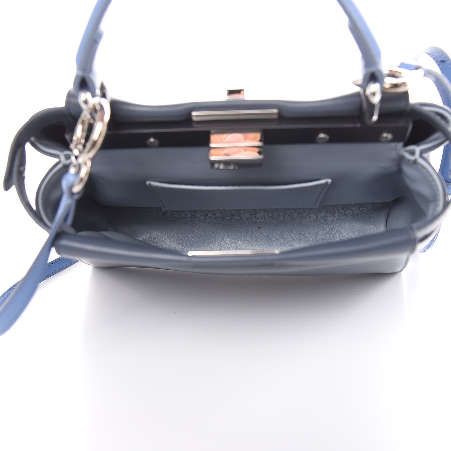 Fendi Nappa Colorblock Mini Peekaboo Iconic Satchel Tempesta Nebula Polvere 5 of 12