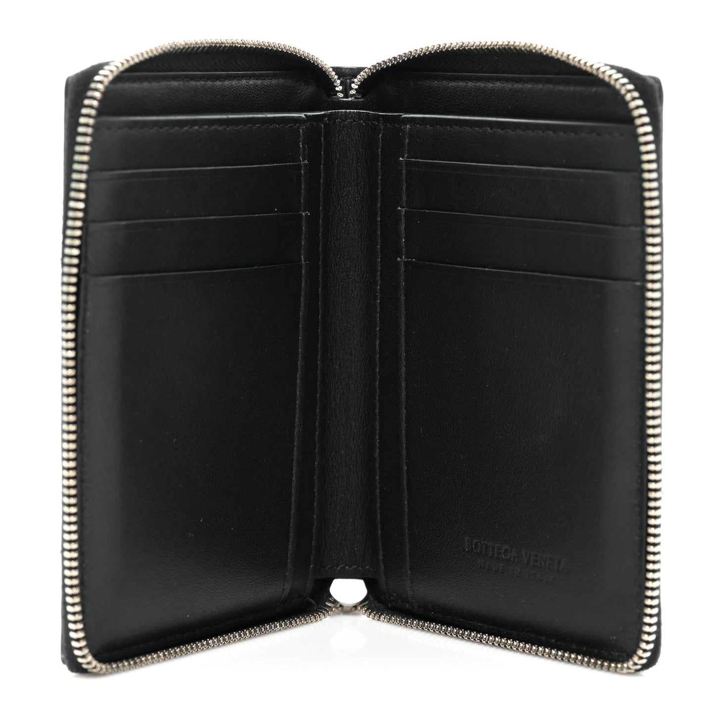 Nappa Maxi Intrecciato Zip Around Wallet Black