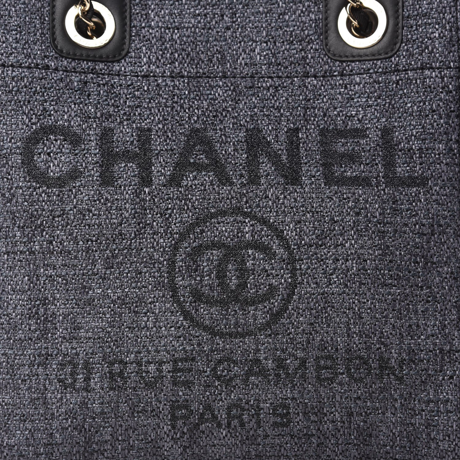 Chanel Lurex Straw Mini Deauville Tote Black 10 of 10