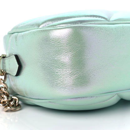 Gucci Iridescent Nappa Chevron Matelasse Small GG Marmont Chain Shoulder Bag Iridescent Salvy Green 7 of 8