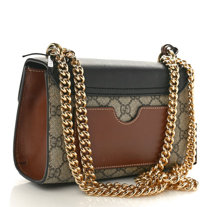 Gucci GG Supreme Monogram Calfskin Small Padlock Shoulder Bag Beige Black Cuir 2 of 11