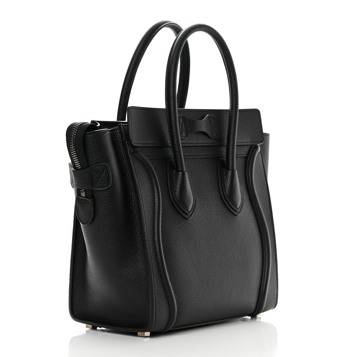 Drummed Calfskin Micro Luggage Black
