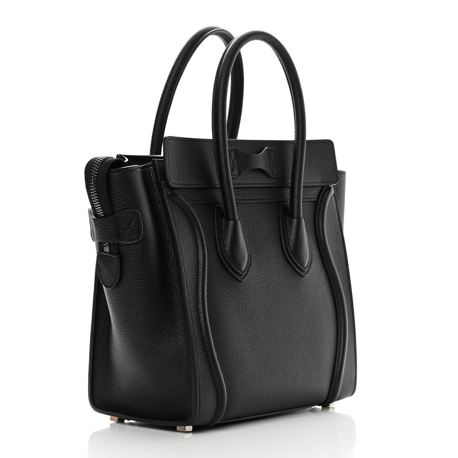 Celine Drummed Calfskin Micro Luggage Black 3 of 13