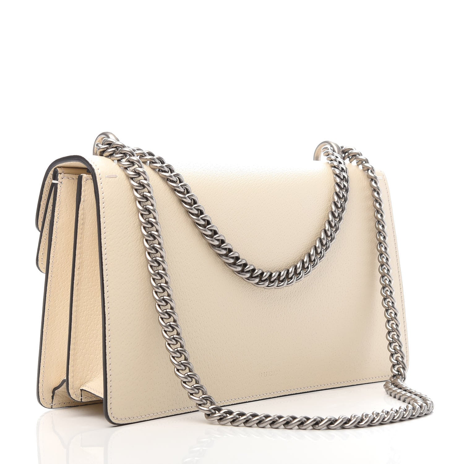 Gucci Textured Calfskin Crystal Small Dionysus Shoulder Bag Mystic White 3 of 9