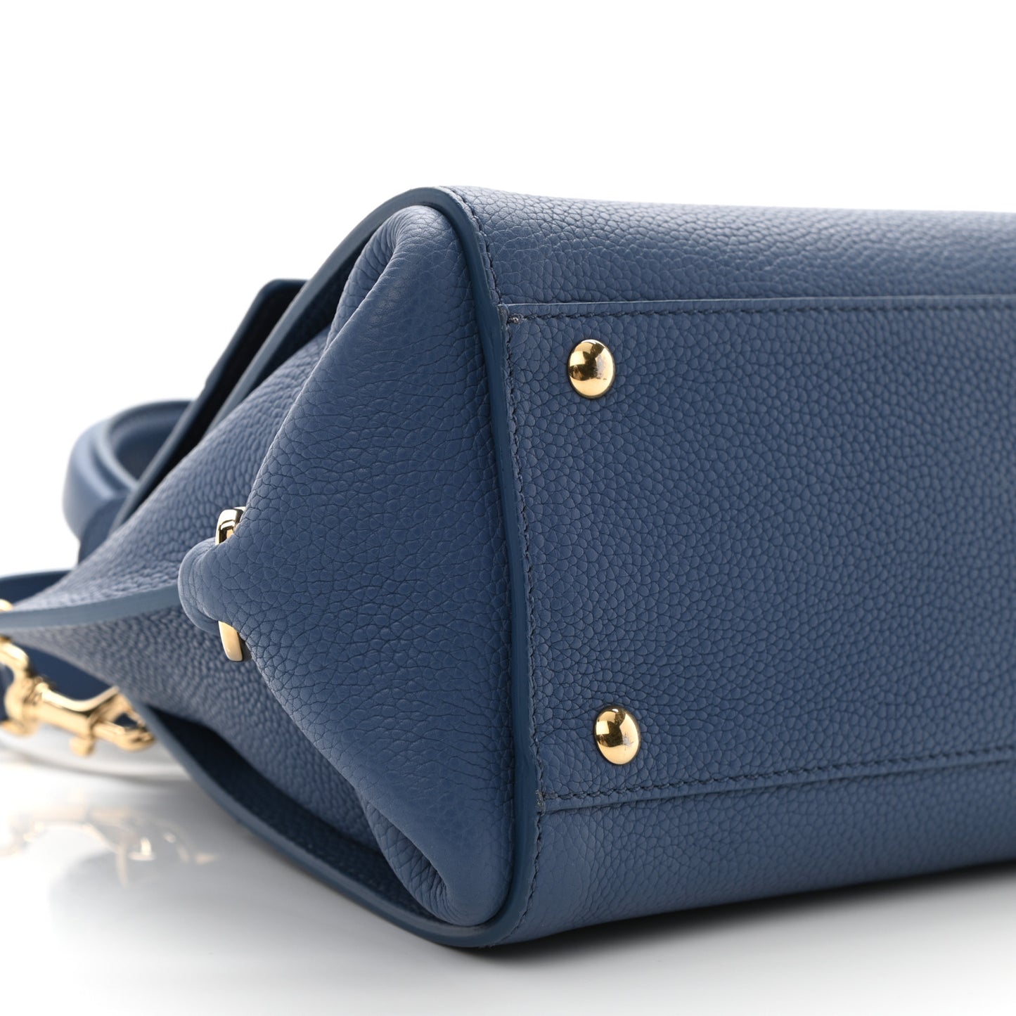Grained Calfskin Sofia Satchel Blue