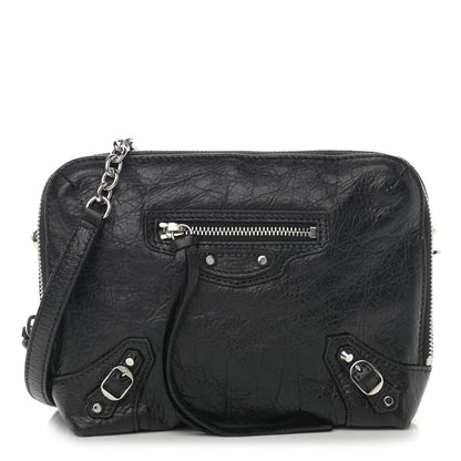Balenciaga Agneau Classic Silver Hardware Pouch With A Chain Crossbody Black 1 of 11