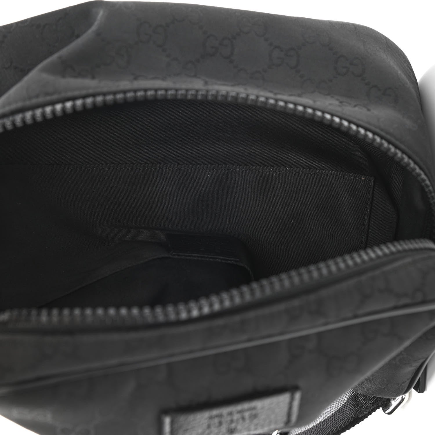 Gucci Nylon Monogram Fanny Pack Belt Bag Black 5 of 10