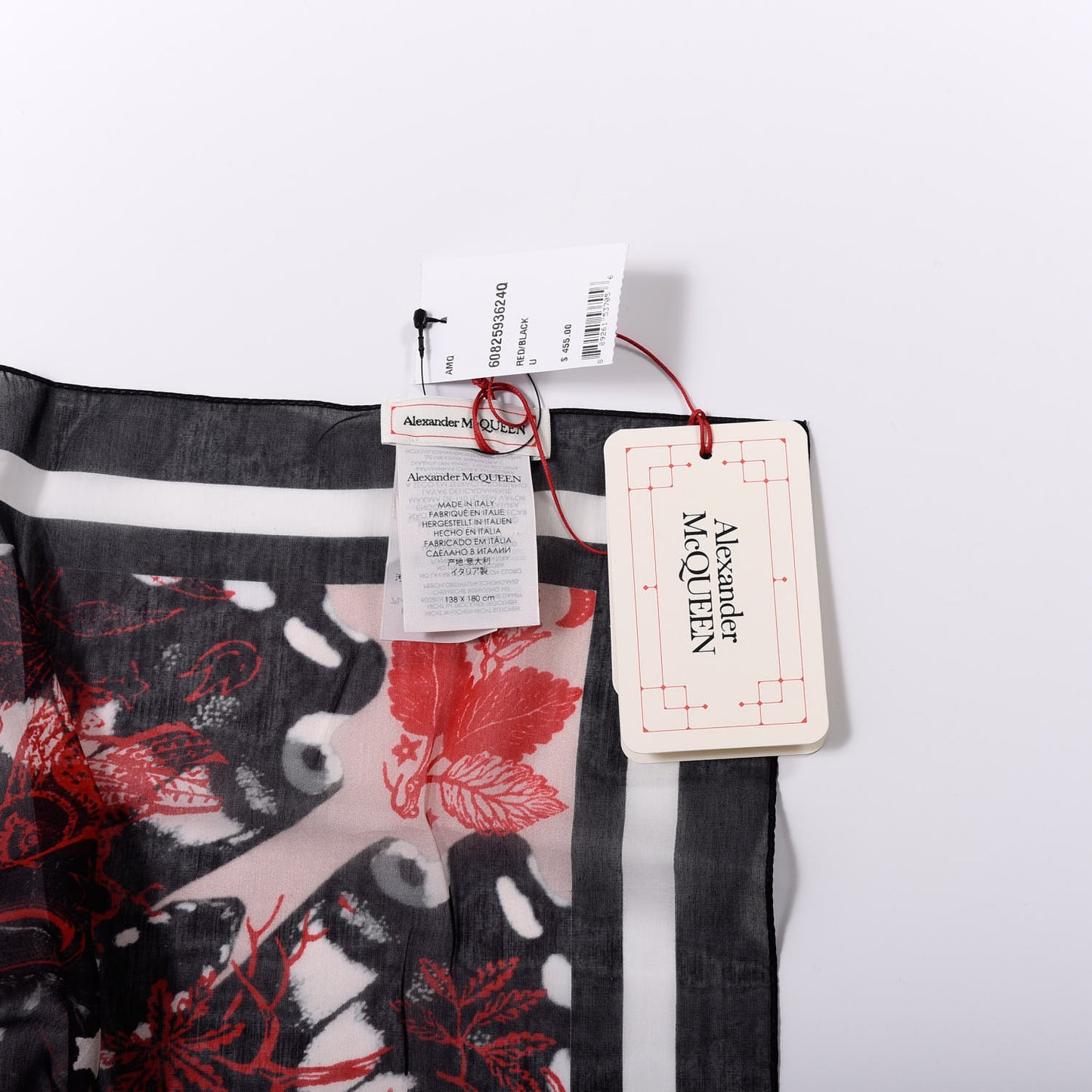 Cotton Silk Tattoo Butterfly Pareo Red Black