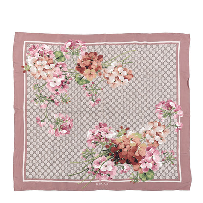 Gucci Silk Twill Monogram Folert Square Scarf Mauve Light Brown 1 of 3