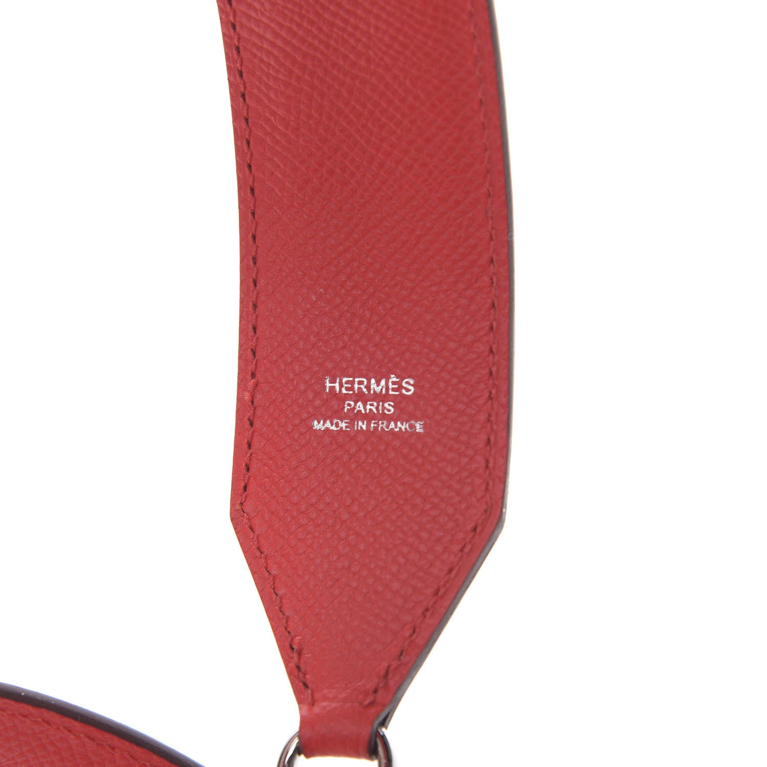 Hermes Epsom 40mm Mousqetons Tressage Shoulder Strap Rouge Coeur Bleu du Nord Rouge H 3 of 5