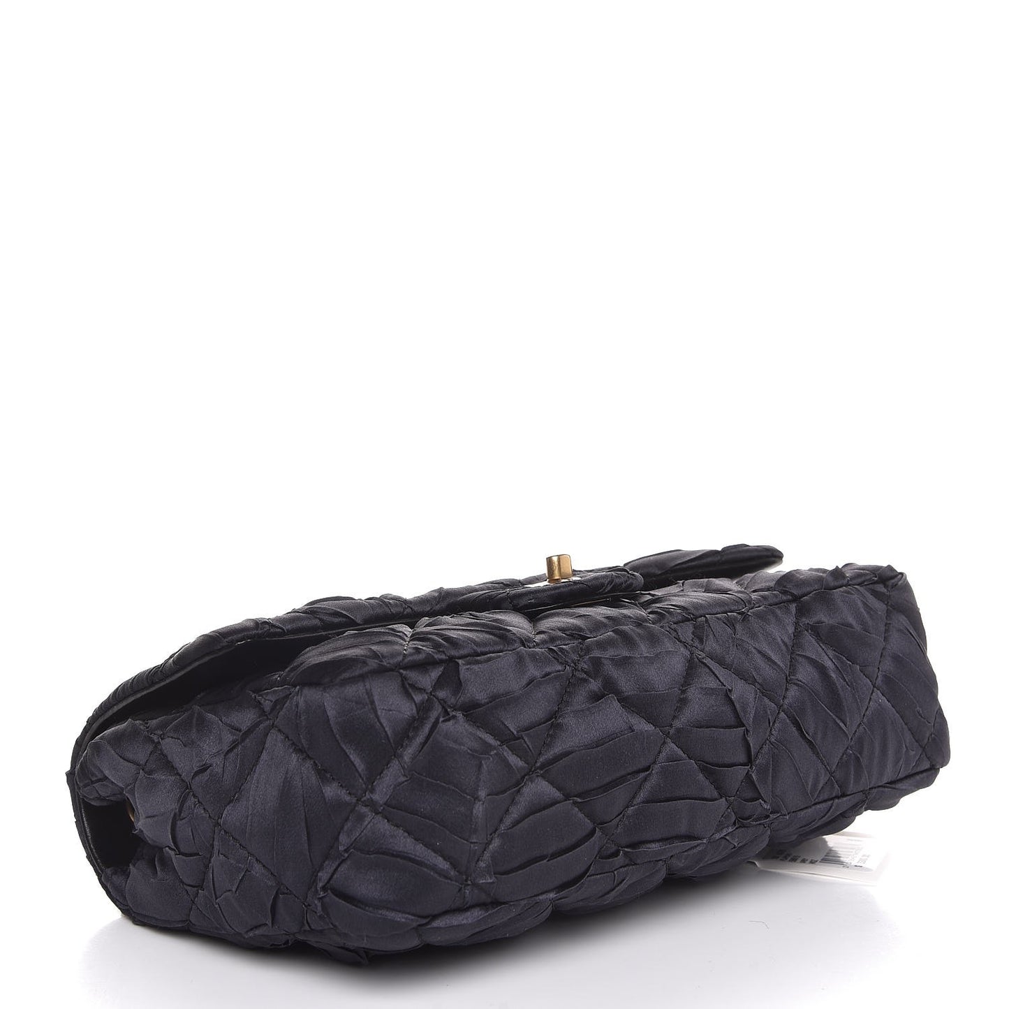 Satin Quilted Pleated Flap Grey