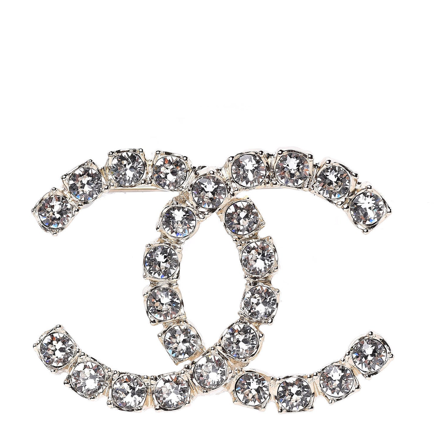 Crystal CC Brooch Gold