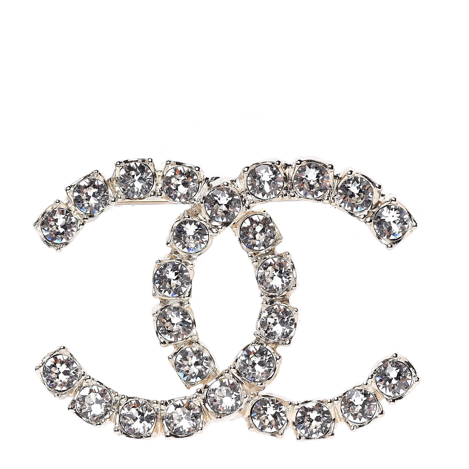 Chanel Crystal CC Brooch Gold 1 of 5