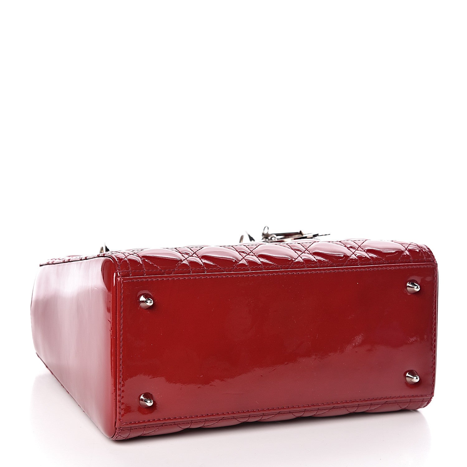 Christian Dior Patent Cannage Medium Lady Dior Red 4 of 11