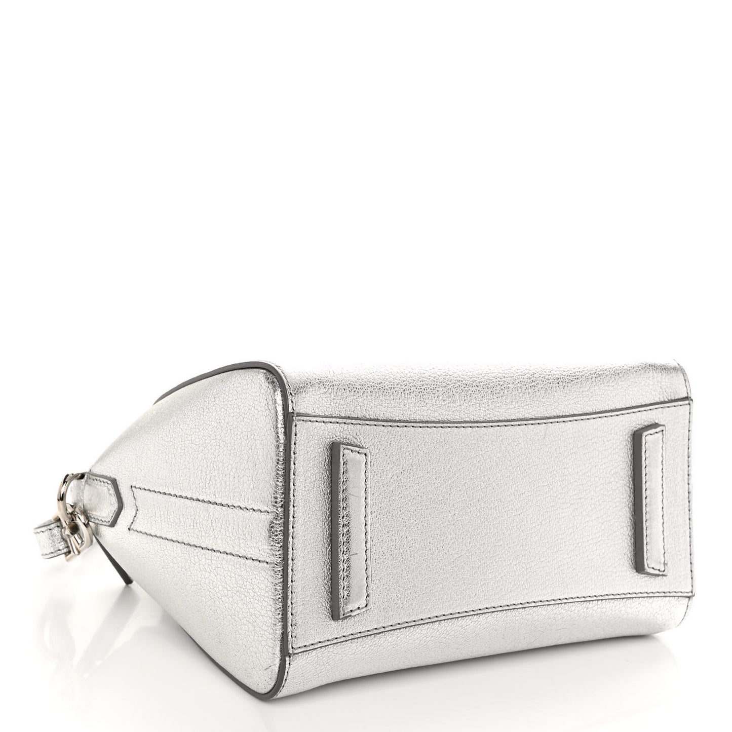 Metallic Sugar Goatskin Mini Antigona Silver