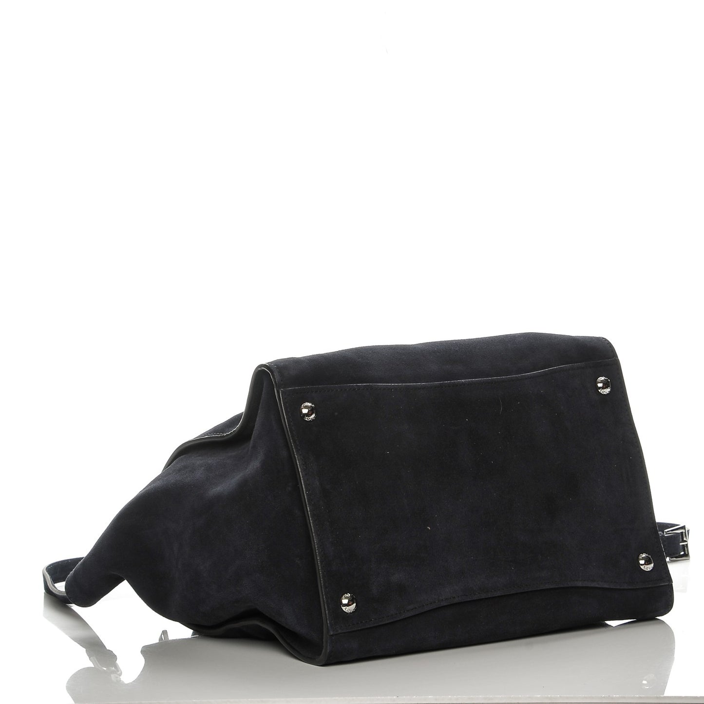 Suede Scamosciato Twin Pocket Tote Blue