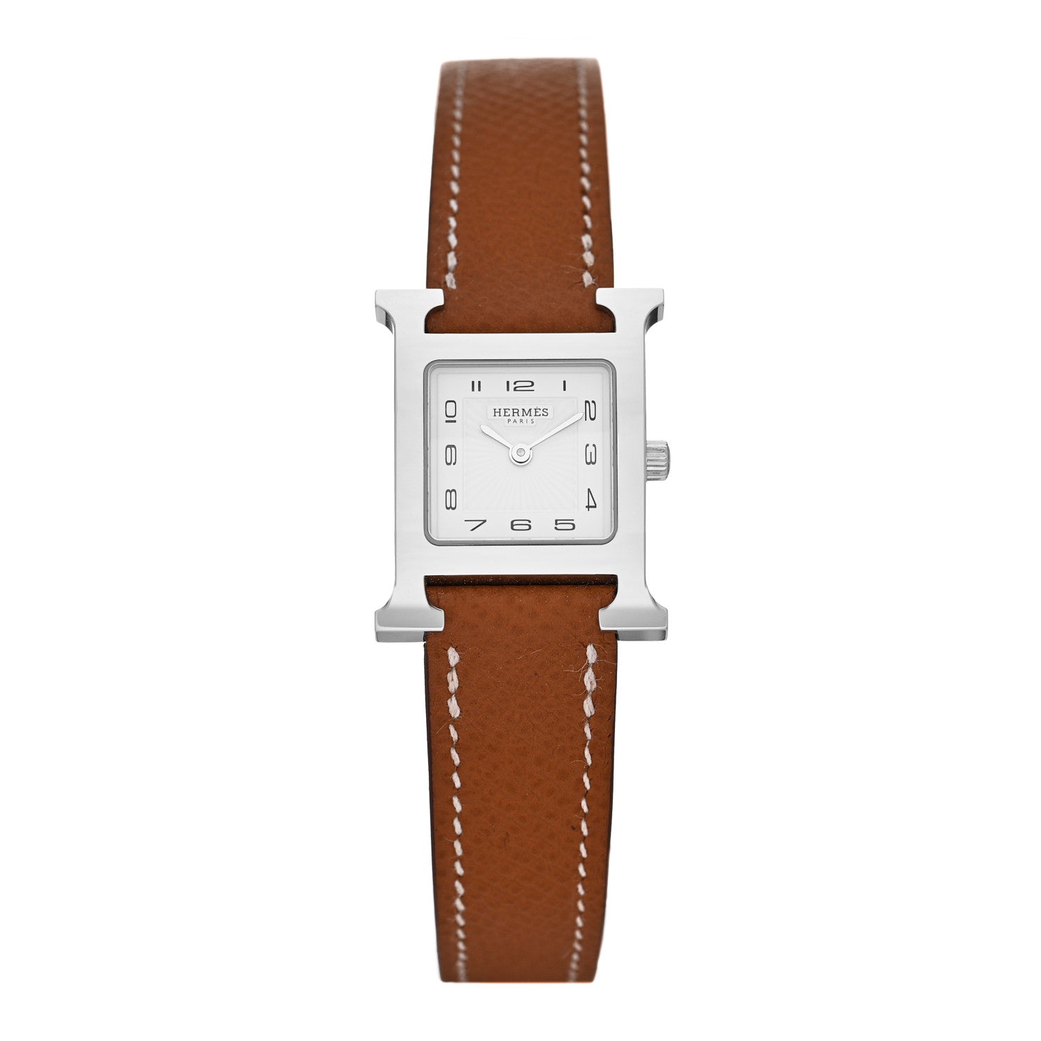 Hermes Stainless Steel Epsom 21mm Heure H Hour Quartz Watch Gold 1 of 5