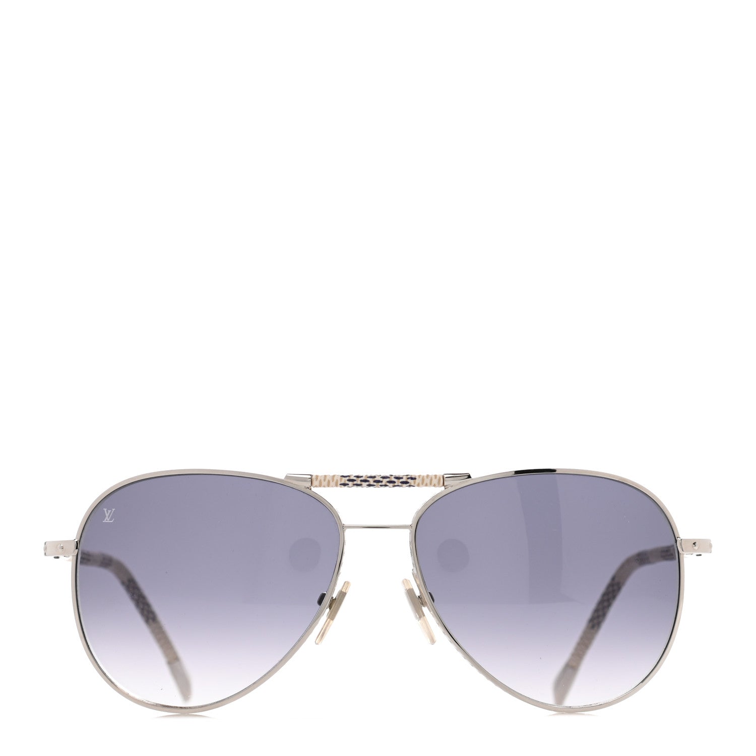 Louis Vuitton Damier Azur Conspiration Pilote Aviator Sunglasses Z0203U 2 of 8
