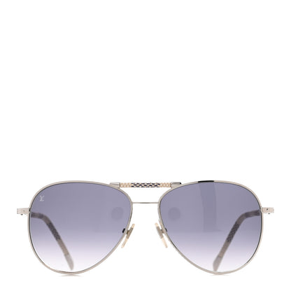Louis Vuitton Damier Azur Conspiration Pilote Aviator Sunglasses Z0203U 2 of 8