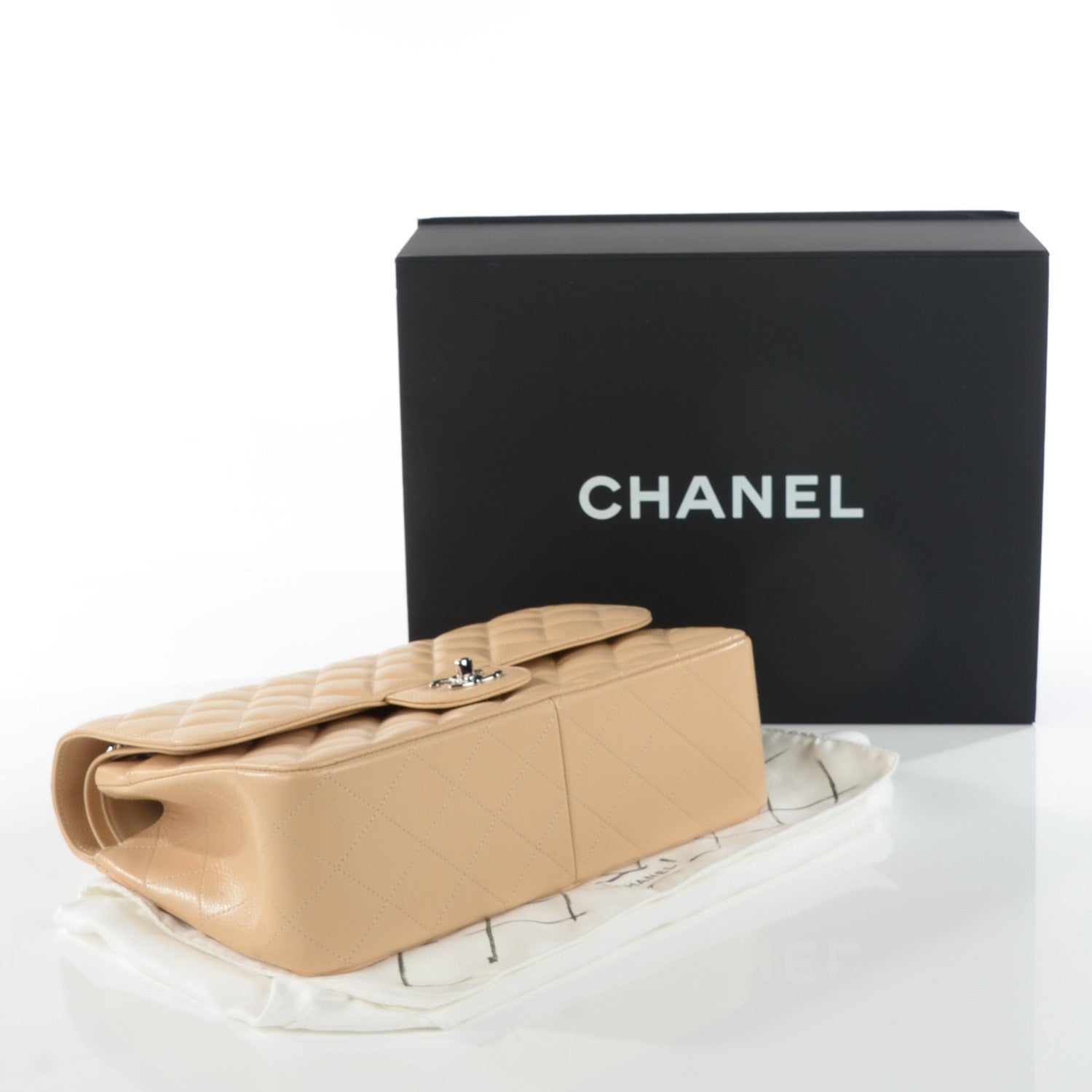 Chanel Caviar Quilted Jumbo Double Flap Beige Clair 4 of 8