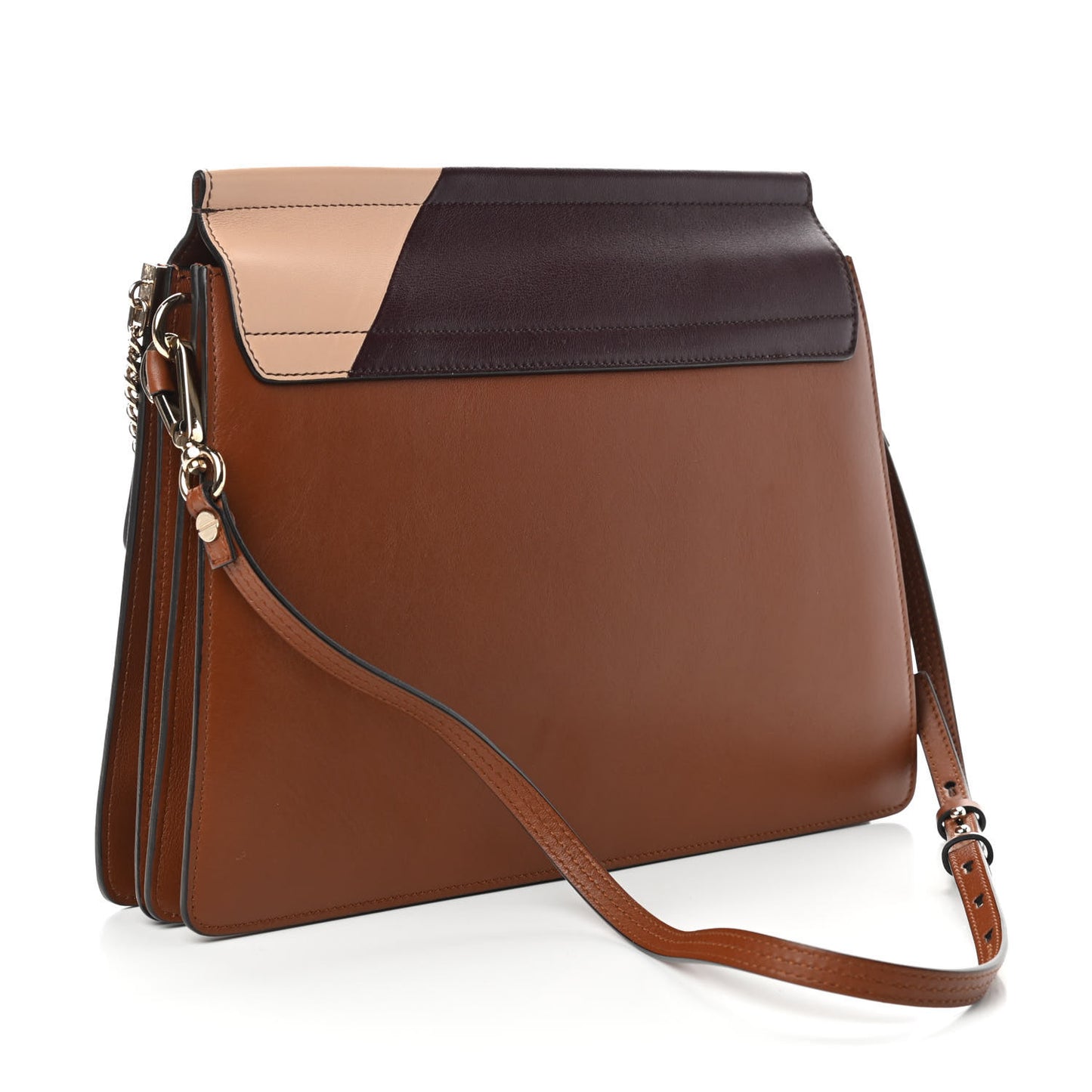 Smooth Calfskin Patchwork Medium Faye Shoulder Bag Light Tan