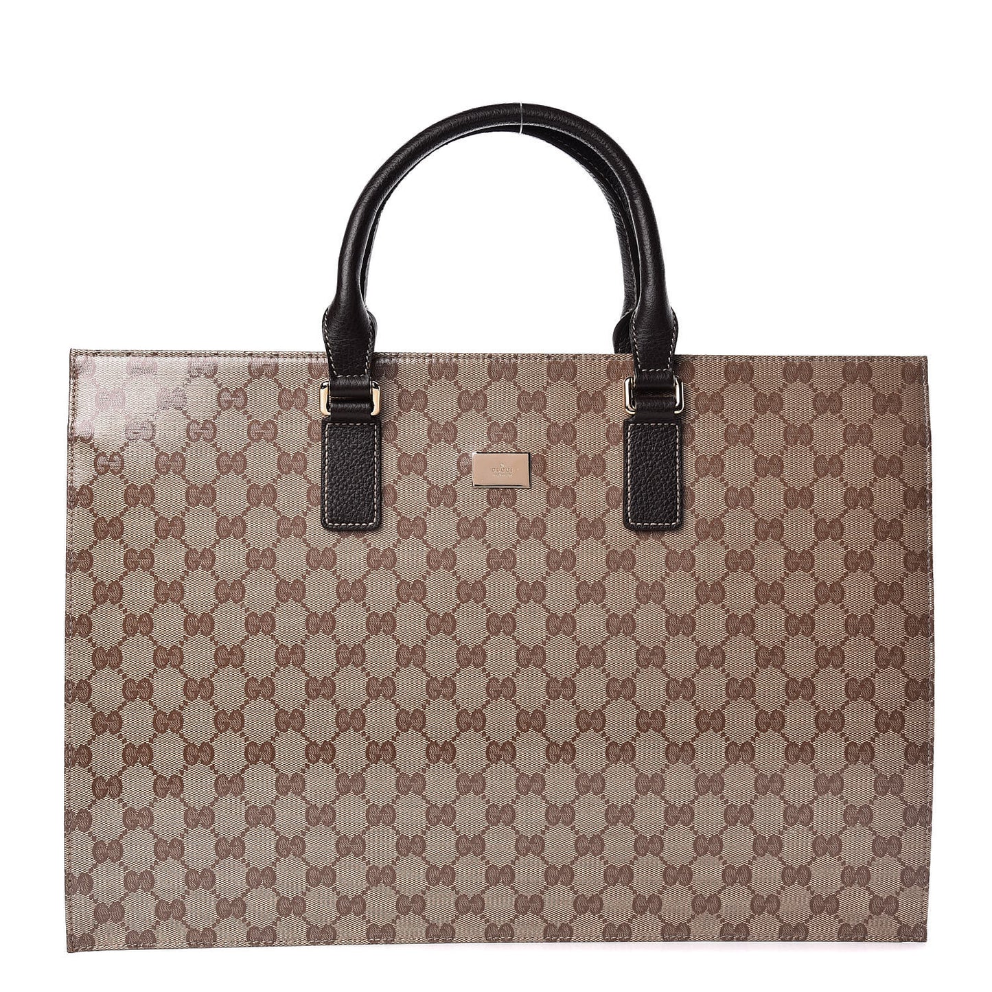 Crystal Monogram Large Tote Brown