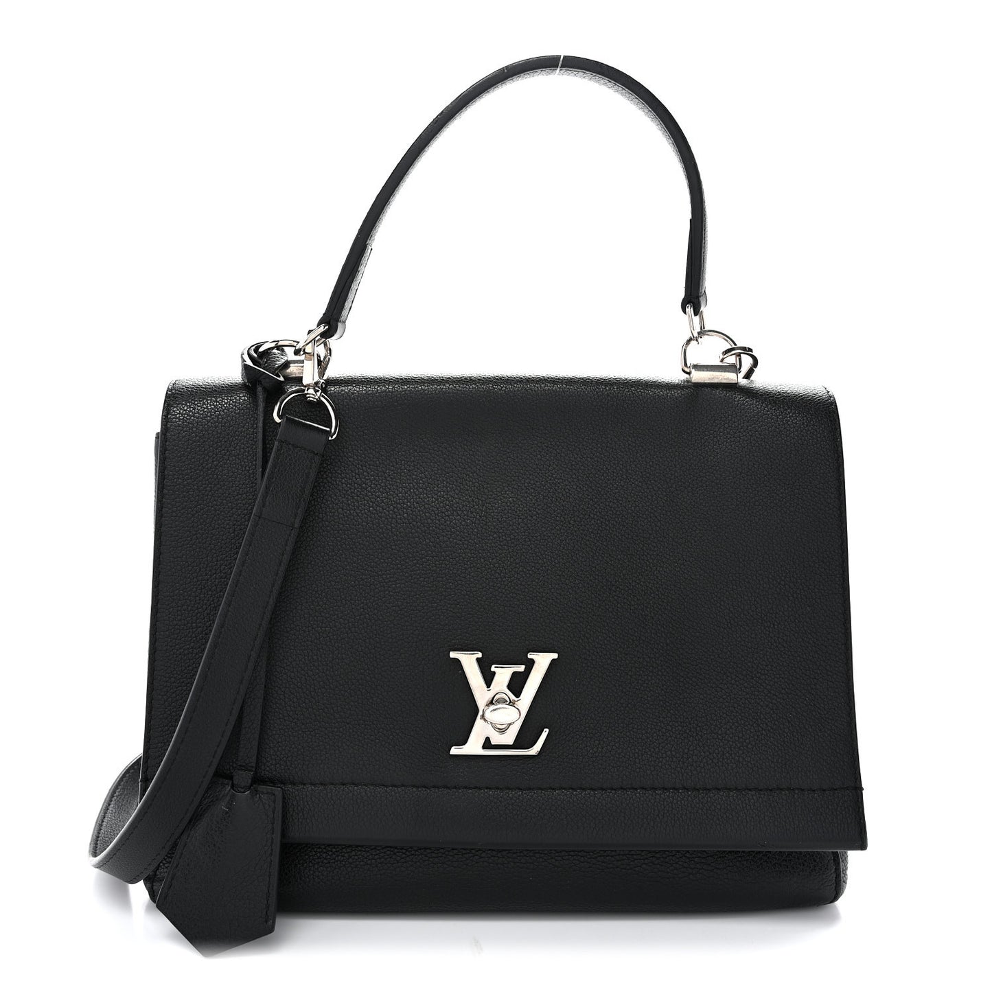 Soft Calfskin Lockme II Top Handle Black