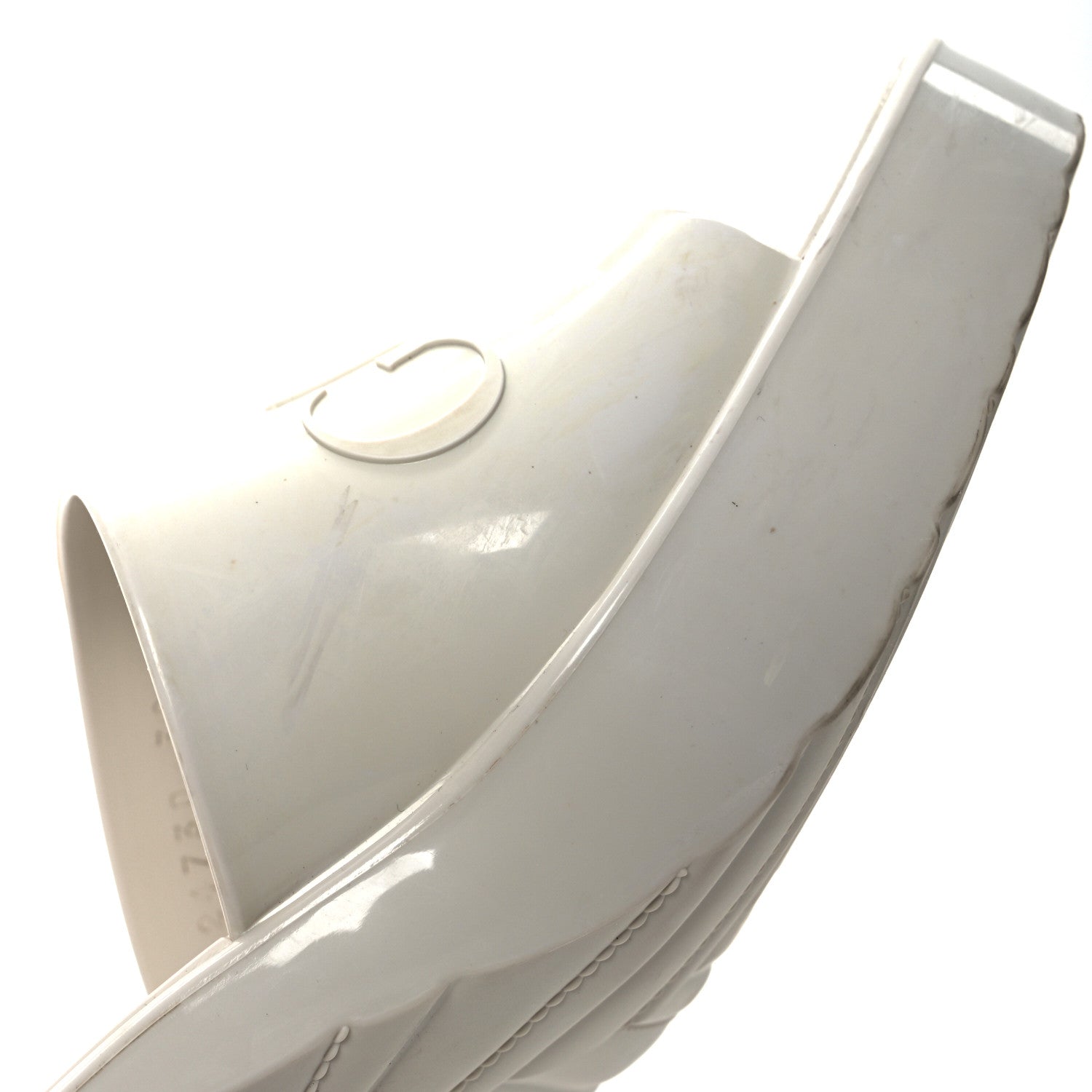 Gucci Rubber Gucci Logo Womens Platform 20/60mm Slide Sandals 38 Mystic White 9 of 14