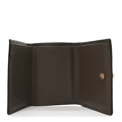 Fendi Vitello Soft F is Fendi Bi-Color FF 1974 Embossed Micro Tri-Fold Envelope Wallet Maya Black 5 of 6
