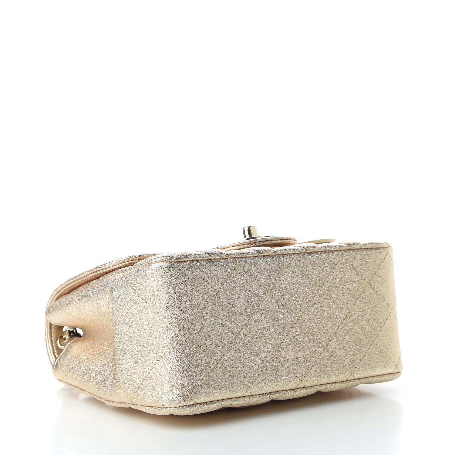 Chanel Metallic Lambskin Quilted Mini Square Flap Gold 4 of 9