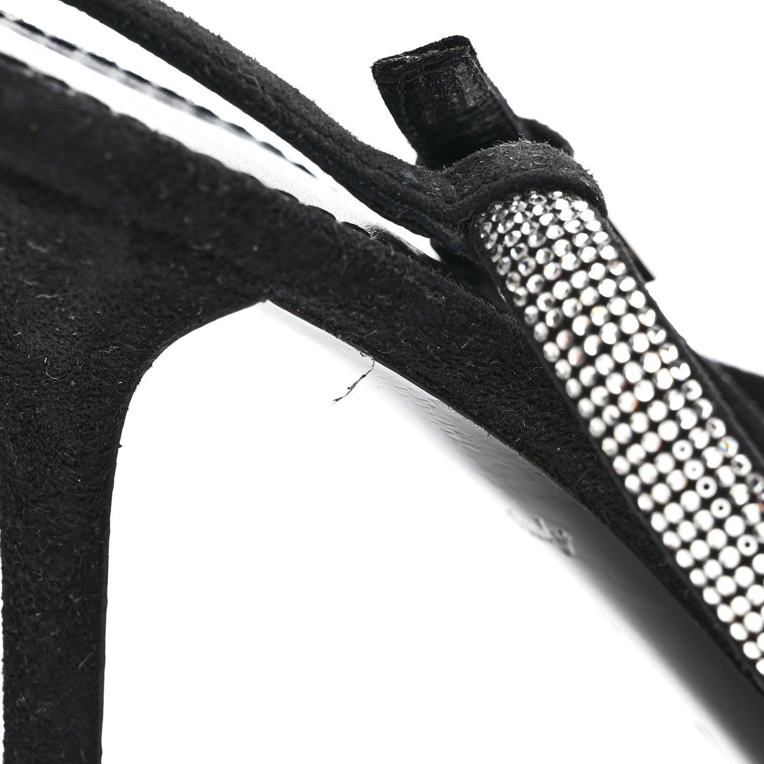 Louis Vuitton Suede Goat Rhinestone Appeal Sandals 36 Black 10 of 12