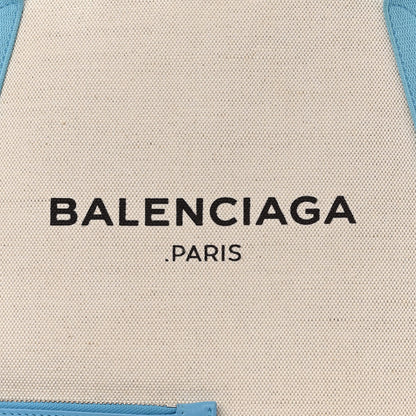 Balenciaga Cotton Canvas Calfskin M Navy Cabas Light Blue 8 of 11
