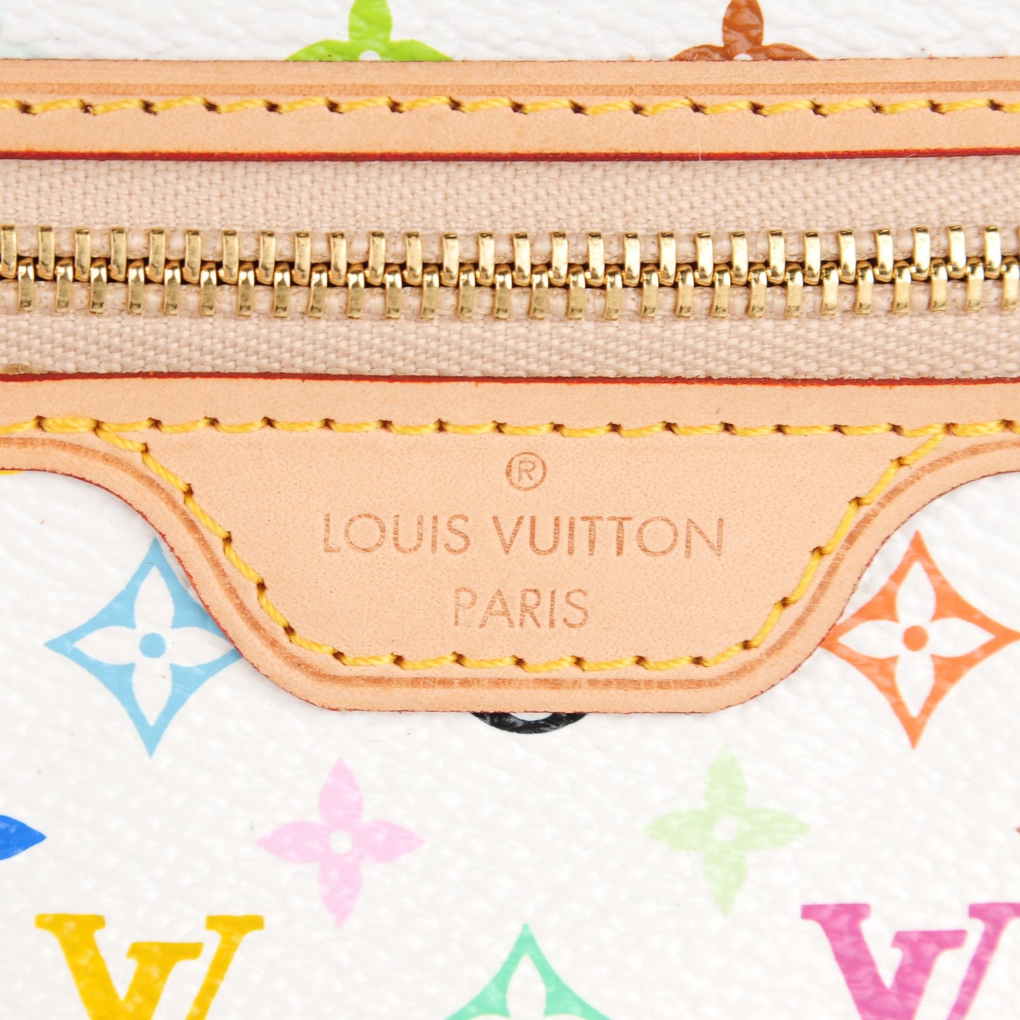 Monogram Multicolor Pochette Plate MM White