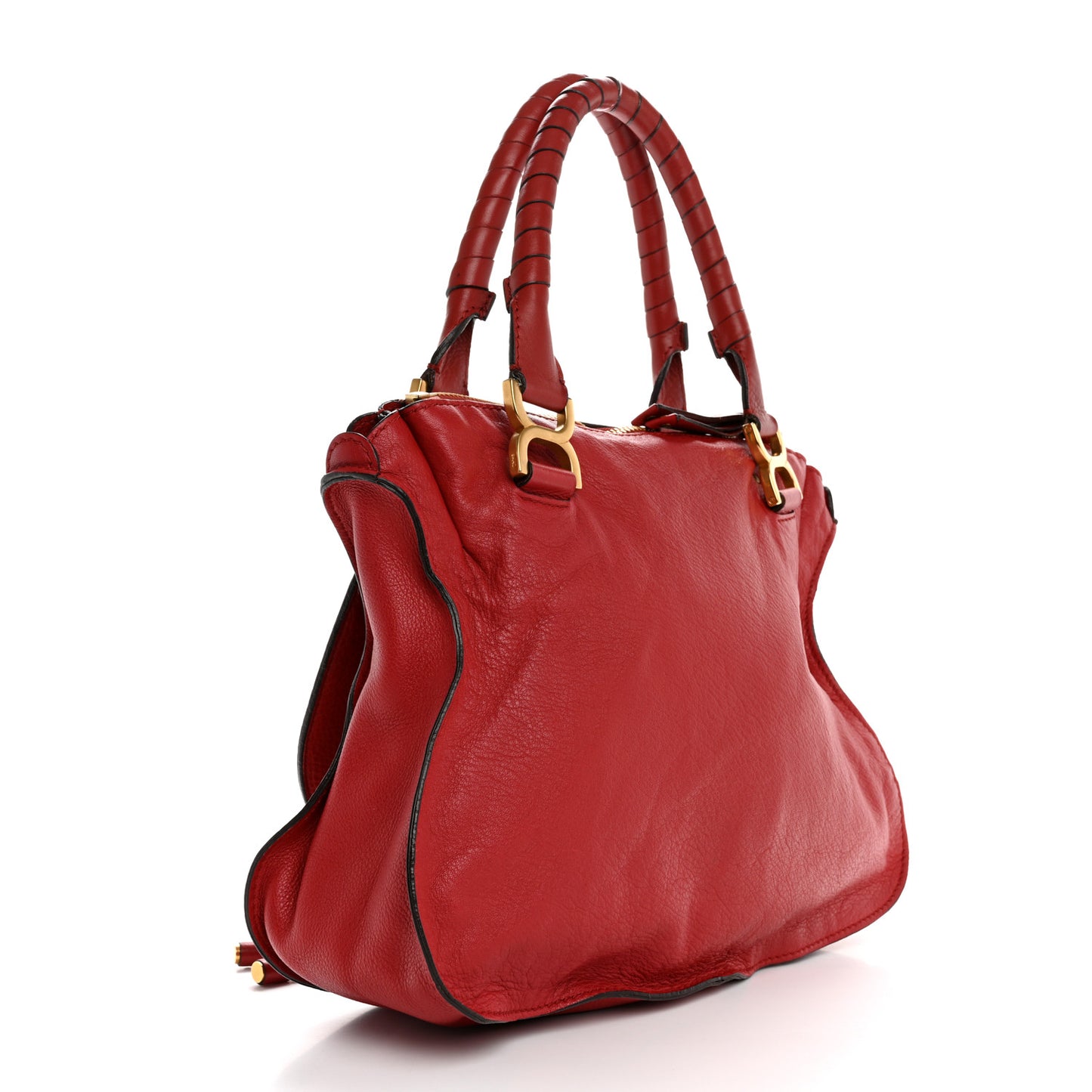 Calfskin Medium Marcie Satchel Ruby