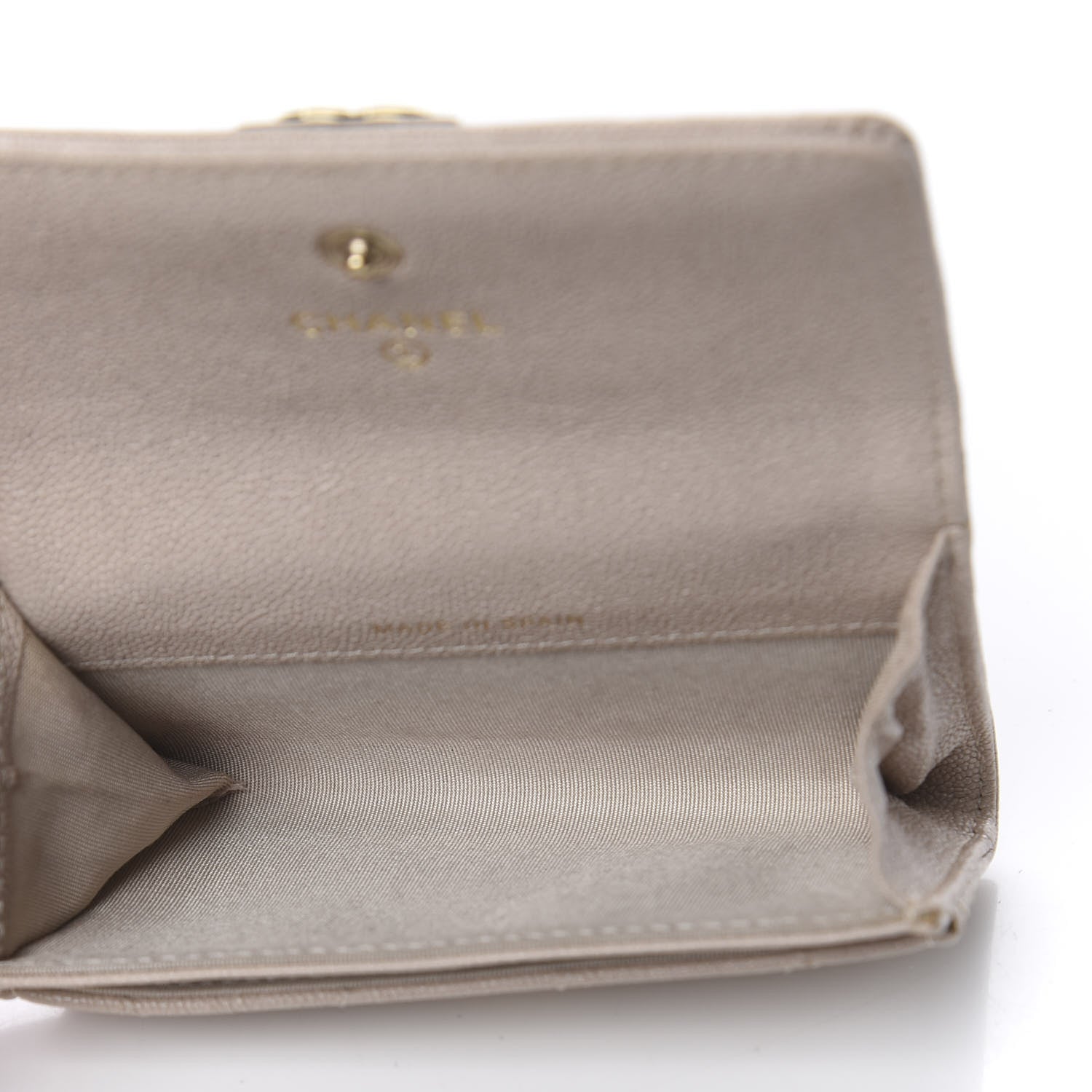 Chanel Caviar Quilted Boy Flap Card Holder Wallet Beige 5 of 10
