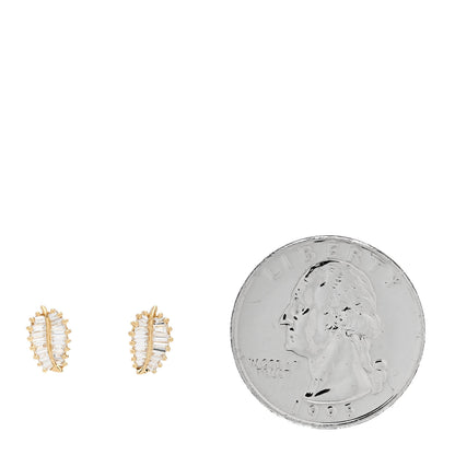 Anita Ko 18K Yellow Gold Diamond Small Palm Leaf Earrings 2 of 5
