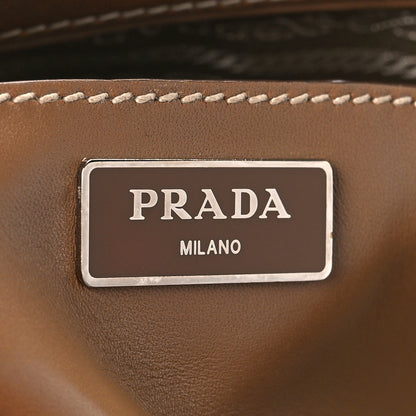 Prada City Calf Mini Hand Stitched Galleria Double Zip Tote Caramel 6 of 8