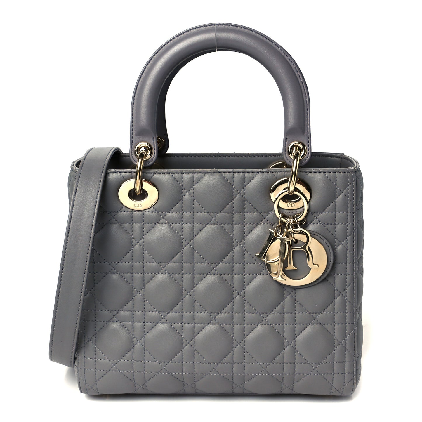 Lambskin Cannage Medium Lady Dior Grey